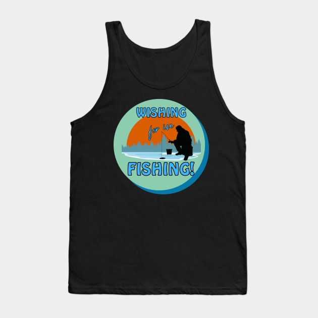 Outdoor sportsman sunset wishing for ice fishing Tank Top by Shean Fritts 